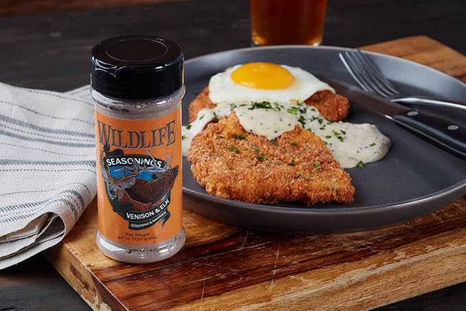 Wildlife Seasonings Venison & Elk Marinade – Wine Based with Robust Earthy Spices for a Bold Flavor for Wild Game, Beef & Duck | Seasoning & Spicy Marinade Blend for Grilling & Roasting | 4.0 oz Jar