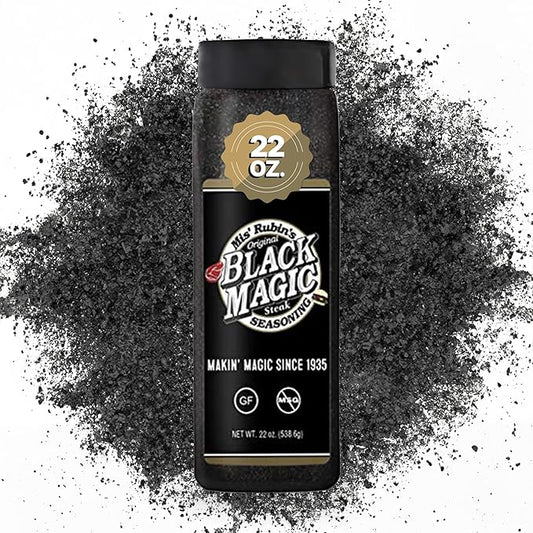 Charcoal Seasoning Dry BBQ Rub (Large) - 23 oz. Black Magic Charcoal Grill Seasoning Best for Briskets, BBQ Burger, Ribeyes, Pulled Pork, Beef Steaks, Pot Roast, and Grilled Fish