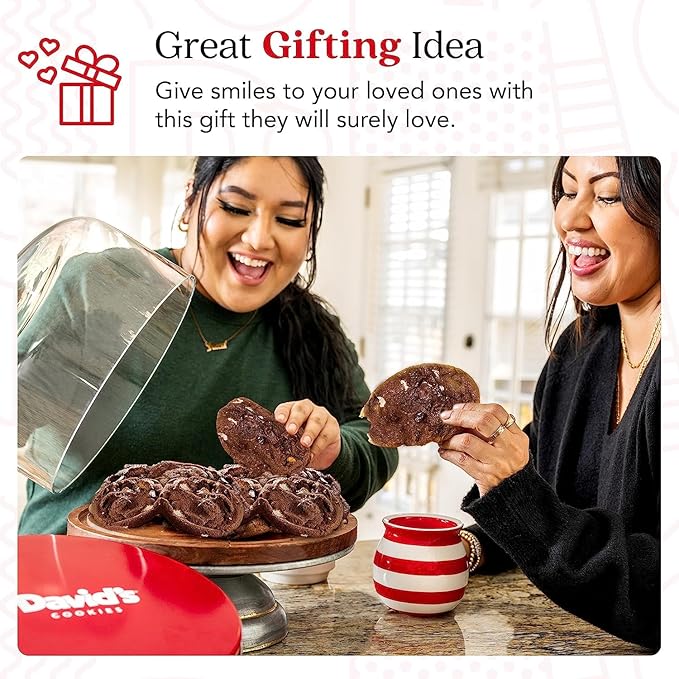 David's Cookies Fresh Baked Decadent Jumbo Smores Cookies Gift Basket Tin - Flavorful Gourmet Cookies - Ideal Food Gift for Corporate, Birthday, Fathers and Mothers Day, Get Well and Other Special Occasions - 2 lb (8 pcs)
