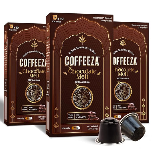Coffeeza Belgian Chocolate Flavored Espresso Coffee Pods, Compatible with Nespresso Original Line, Medium Roast, Intensity ??7, 100% Arabica Aluminium Coffee Capsules, 3 Pack - 30 Single Serve Coffee Pods