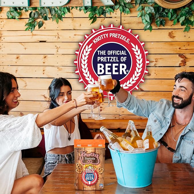 Knotty Pretzels - "The Official Pretzel of Beer" 7.5 Ounce Pretzel in Resealable Snacks Bags - Variety Pack (6 Pack)