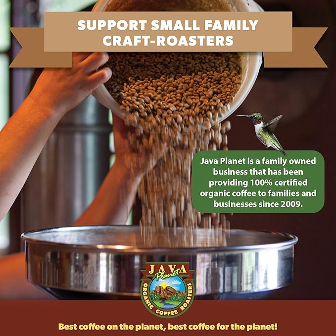 Low Acid Organic Coffee ??Whole Bean, Mold-Free & Stomach Friendly by Java Planet, Cinnamon and Vanilla, Medium Dark Roast, Arabica Gourmet Coffee Grade A, Smithsonian Bird Friendly, 1LB Bag