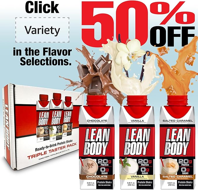 Lean Body Ready-to-Drink Vanilla Protein Shake, 40g Protein, Whey Blend, 0 Sugar, Gluten Free, 22