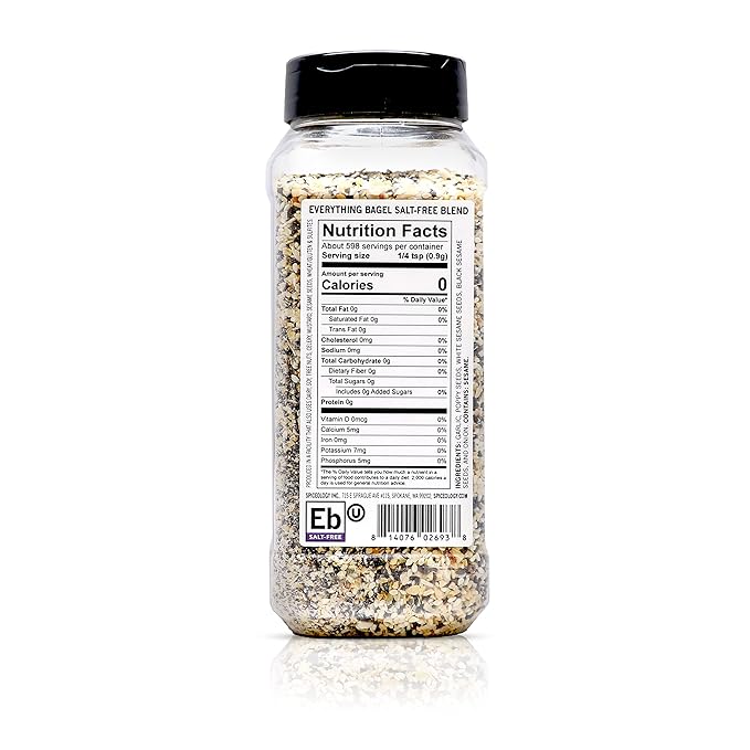 Spiceology - Everything Bagel Seasoning (Salt-Free) - All-Purpose Spice Blend with Garlic, Onion and Sesame Seeds - 19 oz