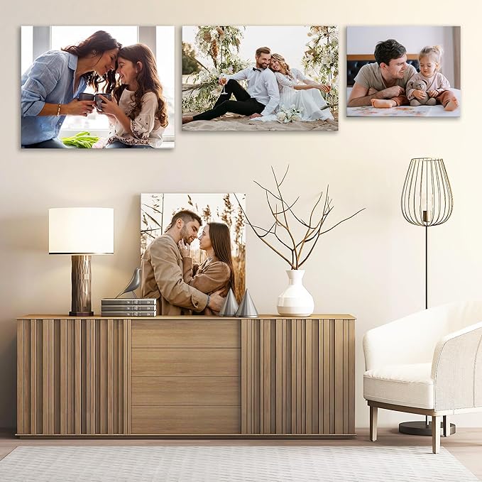 Ship Next Day Custom Canvas Prints with Your Photos (Framed 8x12) Personalized Picture Gifts Photo Prints Canvas Personalized Wall Art Ideal for Home Decor
