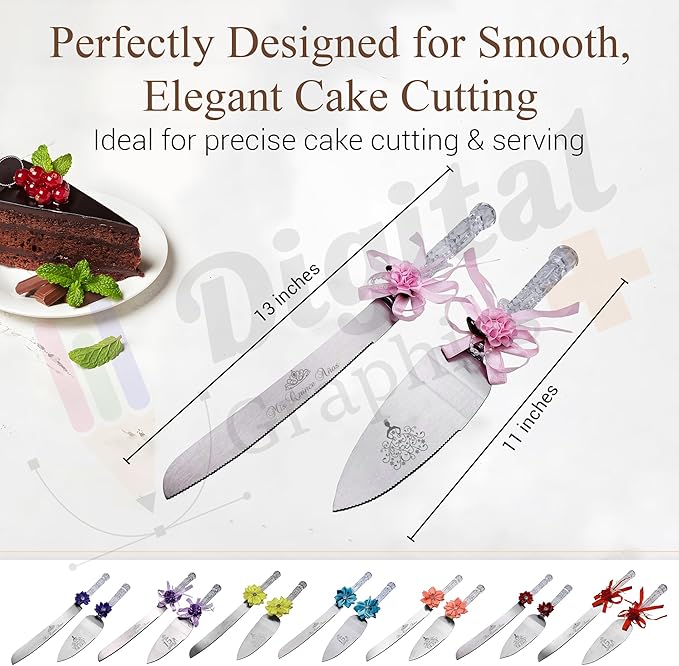 GIFTS INFINITY Personalized Mis Quince Anos Cake Knife and Server Set Valentine's Day Gift (CK-2PT)