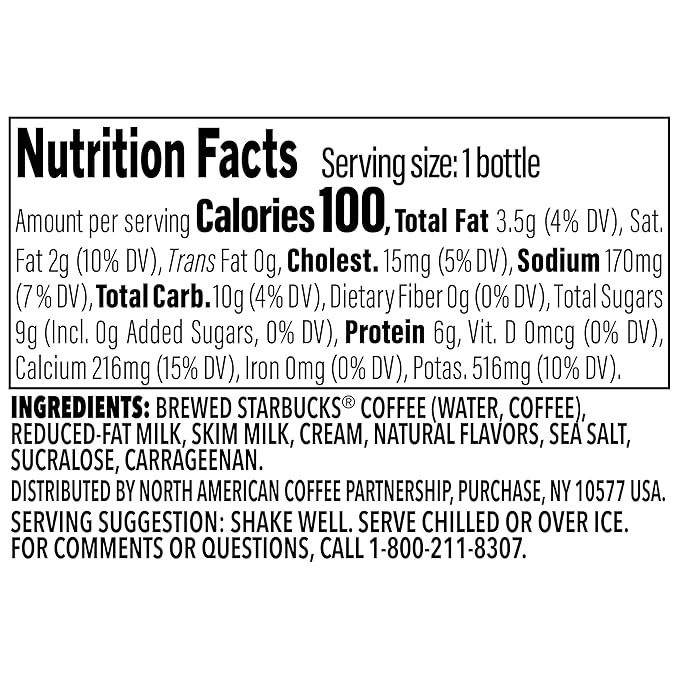 Starbucks Frappuccino Lite, Sea Salt Caramel Gelato, 9.5 Fl Oz Bottles (Pack of 12)
