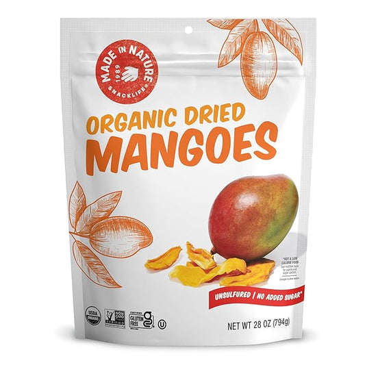 Made In Nature Organic Dried Mangoes, 28 Ounce (Pack of 1) ??Vegan Snack, Non-GMO, Unsulfured, Gluten Free, Kosher
