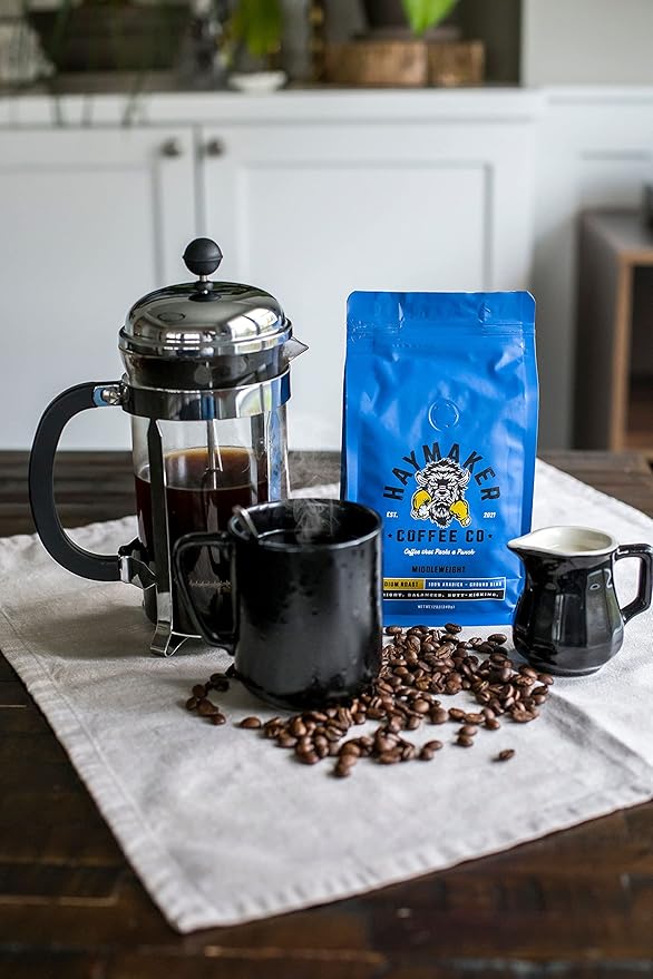 Haymaker Coffee, Medium Roast with Well-Rounded Flavor, Ground, 12 Ounce, Roasted in USA