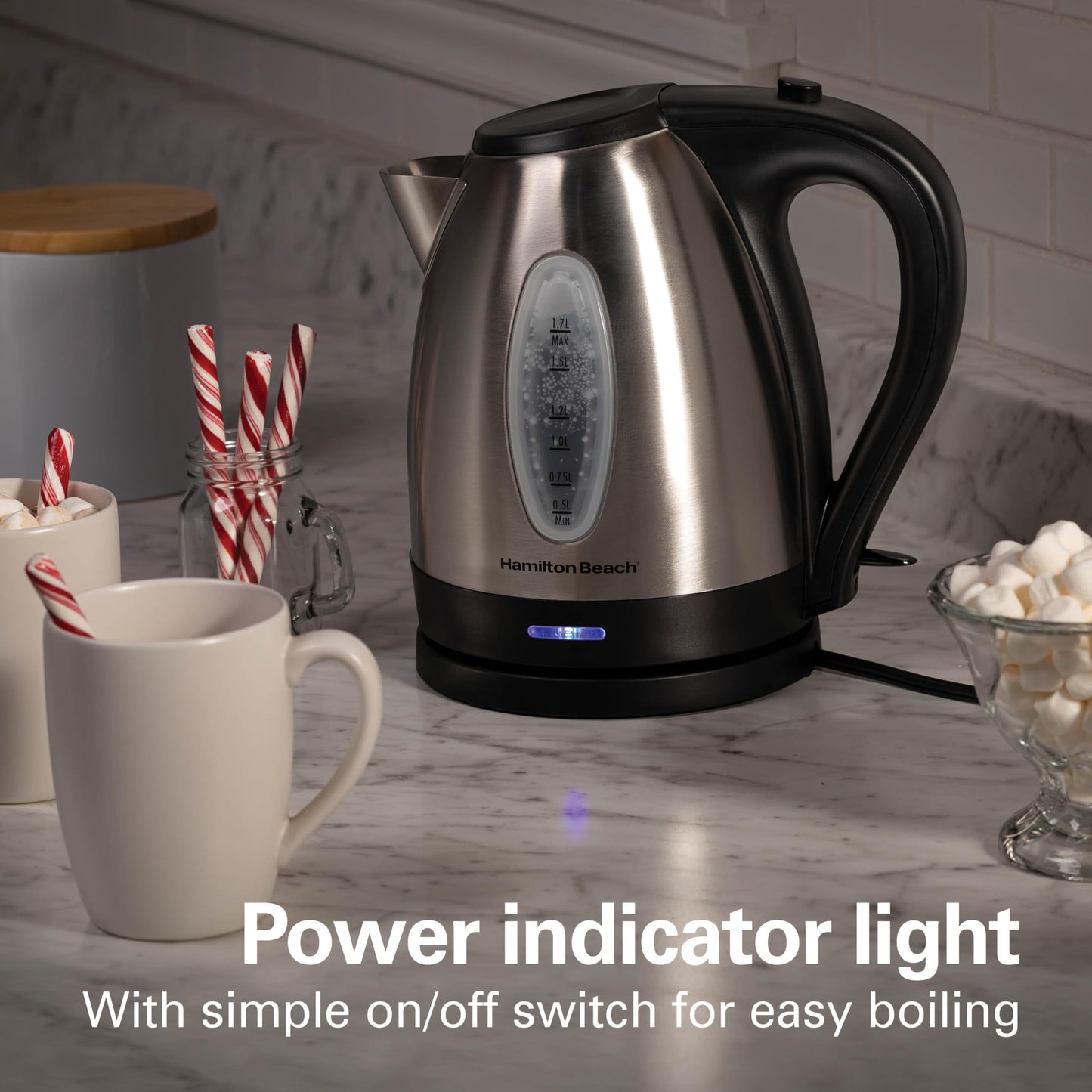 Hamilton Beach 1.7 Liter Electric Tea Kettle, Water Boiler & Heater