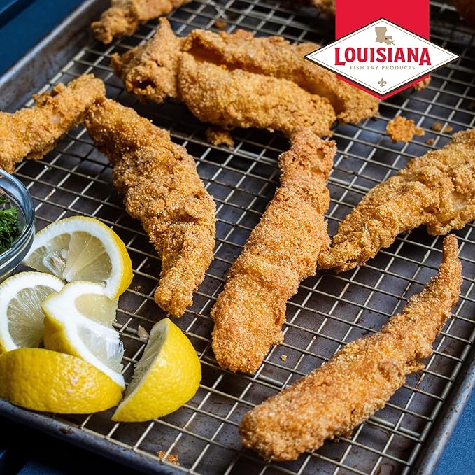 Louisiana Fish Fry Seasoned Fish Fry Seafood Breading Mix 2.88 Pound (Pack of 1) - Season and Cook All Your Fish, Shrimp, Oysters, Vegetables, and More to Crispy Perfection