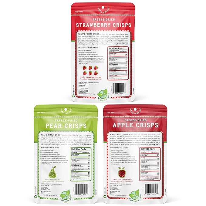 Nature?™s Turn Freeze-Dried Fruit Snacks, Snack Size Variety, Pack of 30 (0.35 oz Each)