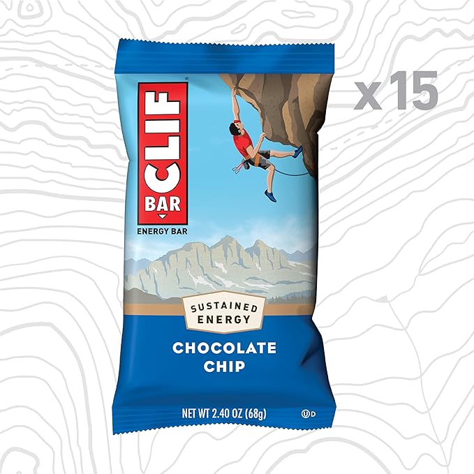 CLIF BAR - Protein Bars - Chocolate Chip - Made with Organic Oats - Energy Bars - Non-GMO - (15 Pack)