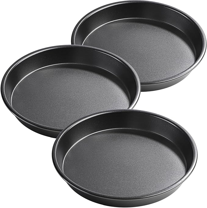 7 inch Pizza pan of 3 Stainless Steel Pizza Plates Non Stick Bakeware Sets Pizza Baking pans Set plates for making cuban pizza