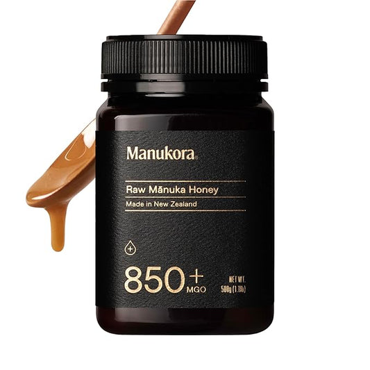 Manukora Raw Manuka Honey, MGO 850+ from New Zealand, Non-GMO, Monofloral, Traceable from Hive to Hand, Daily Digestive & Immune Support - 500g (1.1 Lb)