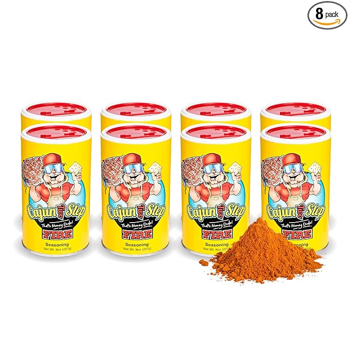 Cajun Two Step Seasoning by StaleKracker - 8 pck, Fire Seasoning for Authentic Creole Louisiana Cuisine (64 oz.)
