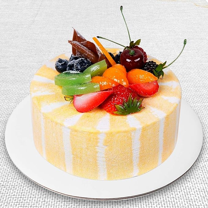 ONE MORE [25pcs] 12" White Cakeboard Round,Disposable Cake Circle Base Boards Cake Cardboard Pizza Plate platter 12 inch,Pack of 25