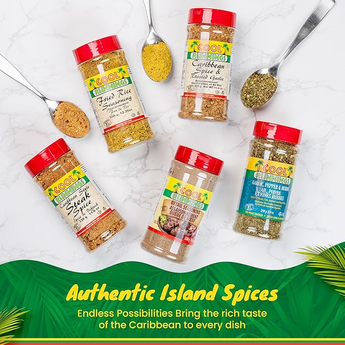 Cool Runnings Caribbean Style Steak Spice Seasoning 330g - Bold and Peppery Blend for Grilling, Roasting, and Pan-Frying Steaks and Meats