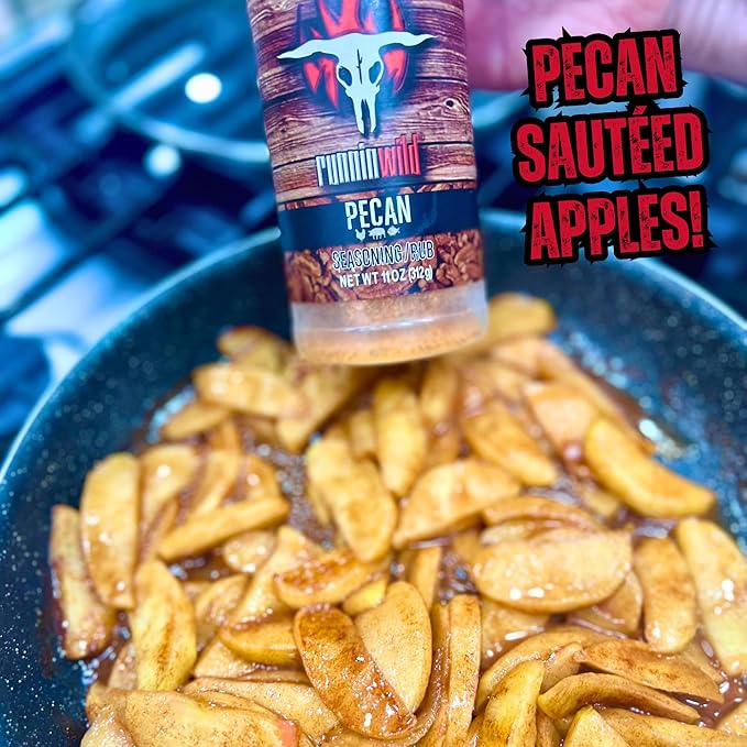 Gourmet Pecan Rub | Pecan BBQ Seasoning Rub for Turkey, Pork, Ribs, Chicken and Salmon | No Artificial Flavors and No MSG added | Runnin??Wild Foods, 11 ounces