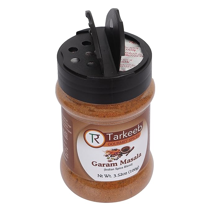 Tarkeeb Garam Masala Indian 15-Spice Blend 3.52 oz (100g) Shaker Top PET Jar ~ All Natural | Vegan | No Colors | Gluten Free | NON-GMO | Indian Origin |
