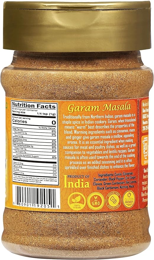 Rani Garam Masala Indian 11-Spice Blend 3oz (85g) PET Jar, Pack of 12 ~ All Natural, Salt-Free | Vegan | No Colors | Gluten Friendly | NON-GMO | Kosher | Indian Origin