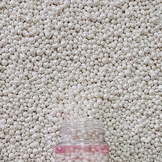 Confect Pearl White Cake Sprinkles ??Confect Love Disco Balls Mashup Edible Sprinkles for Cupcakes, Cakes & Cookies ??Elegant White Sugar Pearls & Decorative Toppings | Vegan, Gluten-Free, Nut-Free, Soy-Free, Dairy-Free, Palm Oil-Free- 4.2 Oz