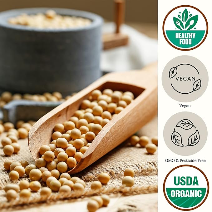 Be Still Farms Organic Soybeans Bulk (4.8 lb) - Soy Beans Dry - aka Soya Nuts Great for Edamame, Soy Milk, Tofu - High in Protein Fiber | USA Grown | USDA Certified | Vegan | Non-GMO | Gluten Free