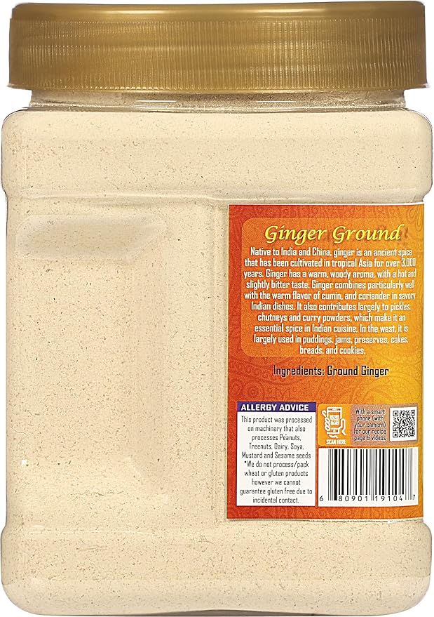Rani Ginger (Adarak) Powder Ground, Spice 14oz (400g) PET Jar ~ All Natural | Vegan | Gluten Friendly | NON-GMO | Kosher | Indian Origin