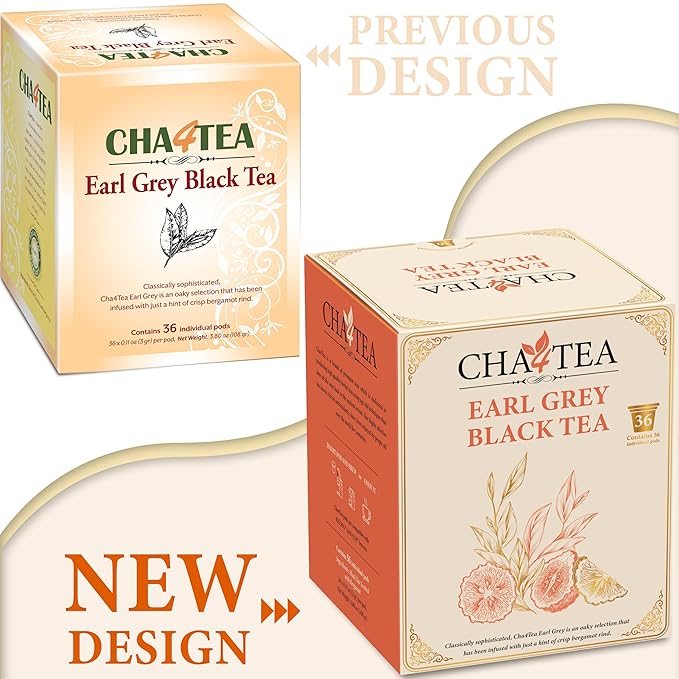 Cha4TEA 36-Count Earl Grey Tea Pods ??Compatible with Keurig K-Cup, Bold Black Tea with Bergamot Flavor