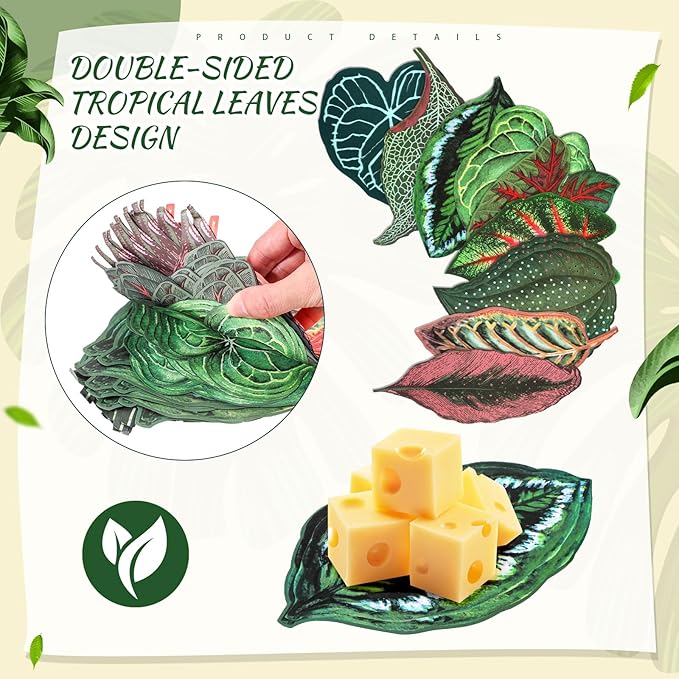 180 Pcs Parchment Paper Leaves, 8.66 in Charcuterie Board Tropical Parchment Paper Leaves Cheese Decorative Parchment for Table Festival Tropical Party Serving