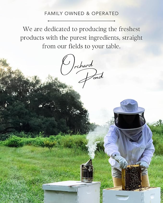 Orchard Pond Tupelo Honey - Rare Harvest from White Ogeechee Tupelo Trees, Handcrafted in North Florida, 100% Pure & Unheated - 12oz Bear
