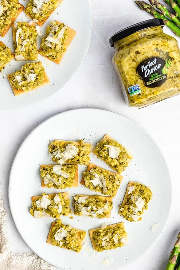 Perfect Choice Variety Pack with Delicious Artichoke Bruschetta, Green Asparagus Bruschetta & Caramelized Onion - Ready-to-eat Spread Ideal for Burgers, Sandwiches, Meats And More - Pack of 3