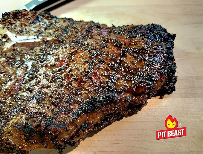 Pit Beast Coarse AF Salt and Pepper Spice Blend Dalmatian BBQ Rub | THE COARSEST SALT AND PEPPER | Steaks, Brisket, Chicken, Burgers | 14oz.