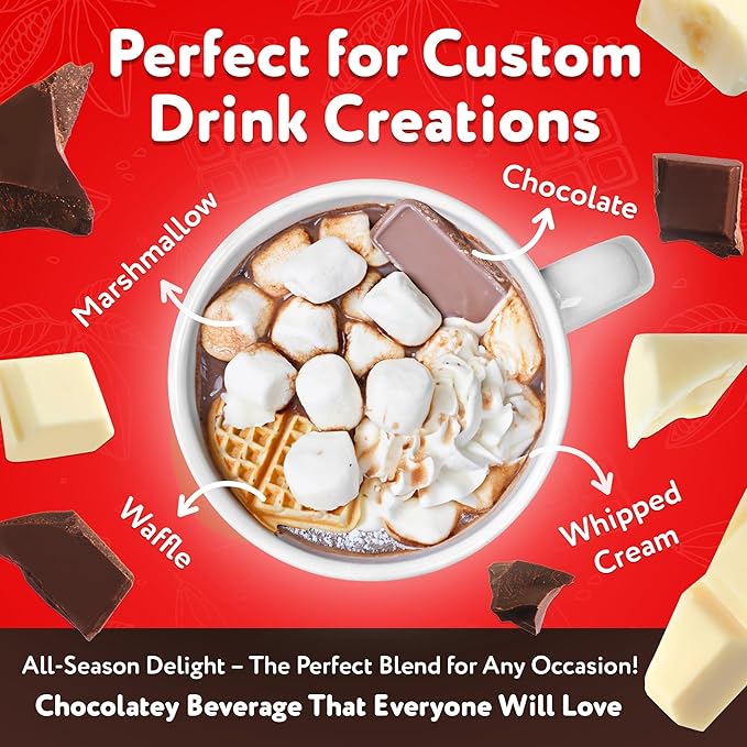Happi Pappi - Premium Hot Cocoa Mix, Dairy-Based Rich and Creamy Chocolate Powder for Drinks & Baking, Indulgent Cacao Treats for Cozy Nights and Warm Beverages, 16 oz Bag ??White Mocha Flavor