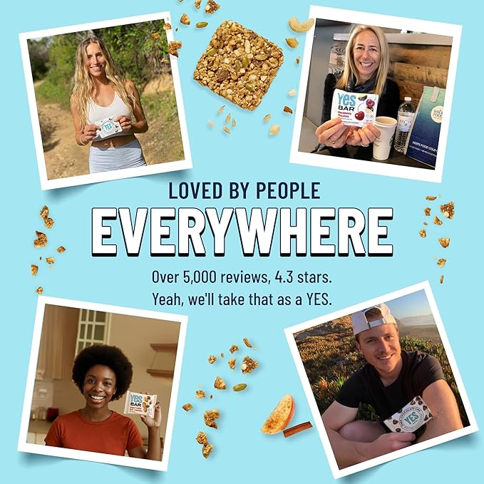 The YES Bar Apple Cinnamon Crisp ??Plant Based Protein, Decadent Snack Bar ??Vegan, Paleo, Gluten Free, Dairy Free, Low Sugar, Healthy Snack, Breakfast, Low Carb, Keto Friendly (Pack of 6)