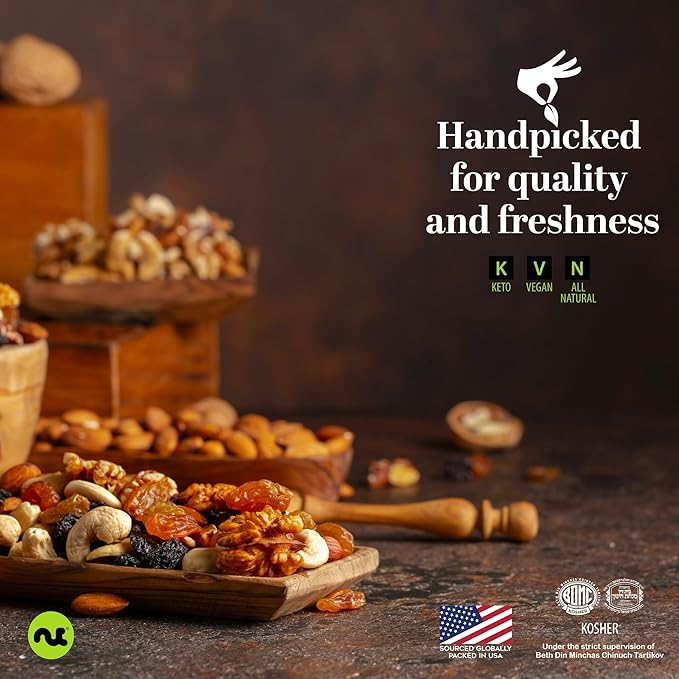 NUT CRAVINGS - Pecans Halves, Roasted & Unsalted, No Shell (48oz - 3 LB) Bulk Nuts Packed Fresh in Resealable Bag - Healthy Protein Food Snack, Food Assortments