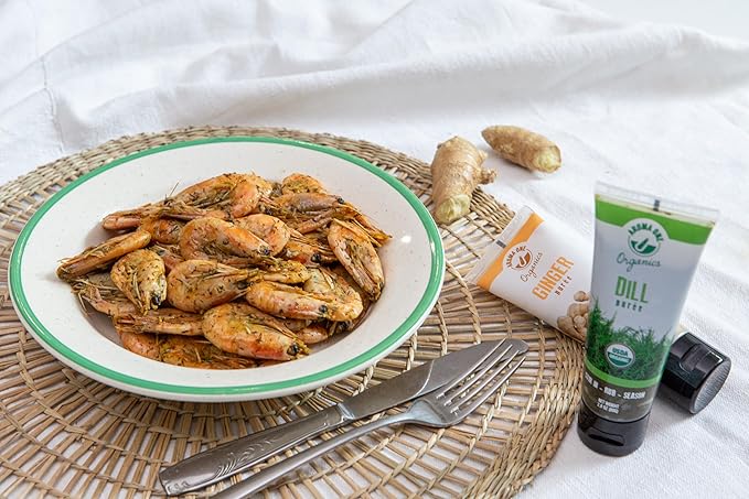 Aroma One Dill Puree Paste - Organic Herb Concentrate for Cooking, Seasoning & Sauces - Fresh Flavor Enhancer, Non-GMO, Gluten-Free, Vegan - Easy Squeeze Tube, Kitchen Must-Have - 80g (2-Pack)