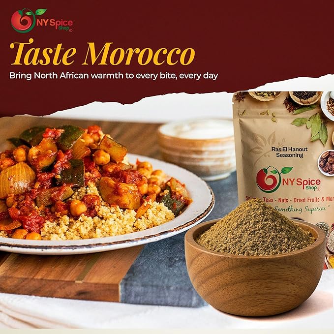 NY Spice Shop Ras El Hanout Moroccan Spice Blend - 6 Ounce Authentic Ras El Hanout Spice for Tagine, Grilling, And Cooking - Traditional Mix Moroccan Spices Blend for Rich Flavor