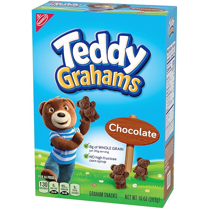 Teddy Grahams Chocolate Graham Snacks,10 Ounce (Pack of 12)