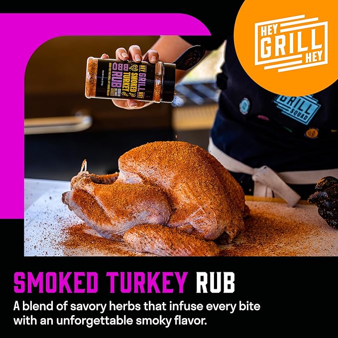 Hey Grill Hey | Turkey Brine Kit | | Includes Apple Spice Brine, Smoked Turkey Rub, and Cranberry BBQ Glaze| Smoked Turkey Brine & Seasoning Kit