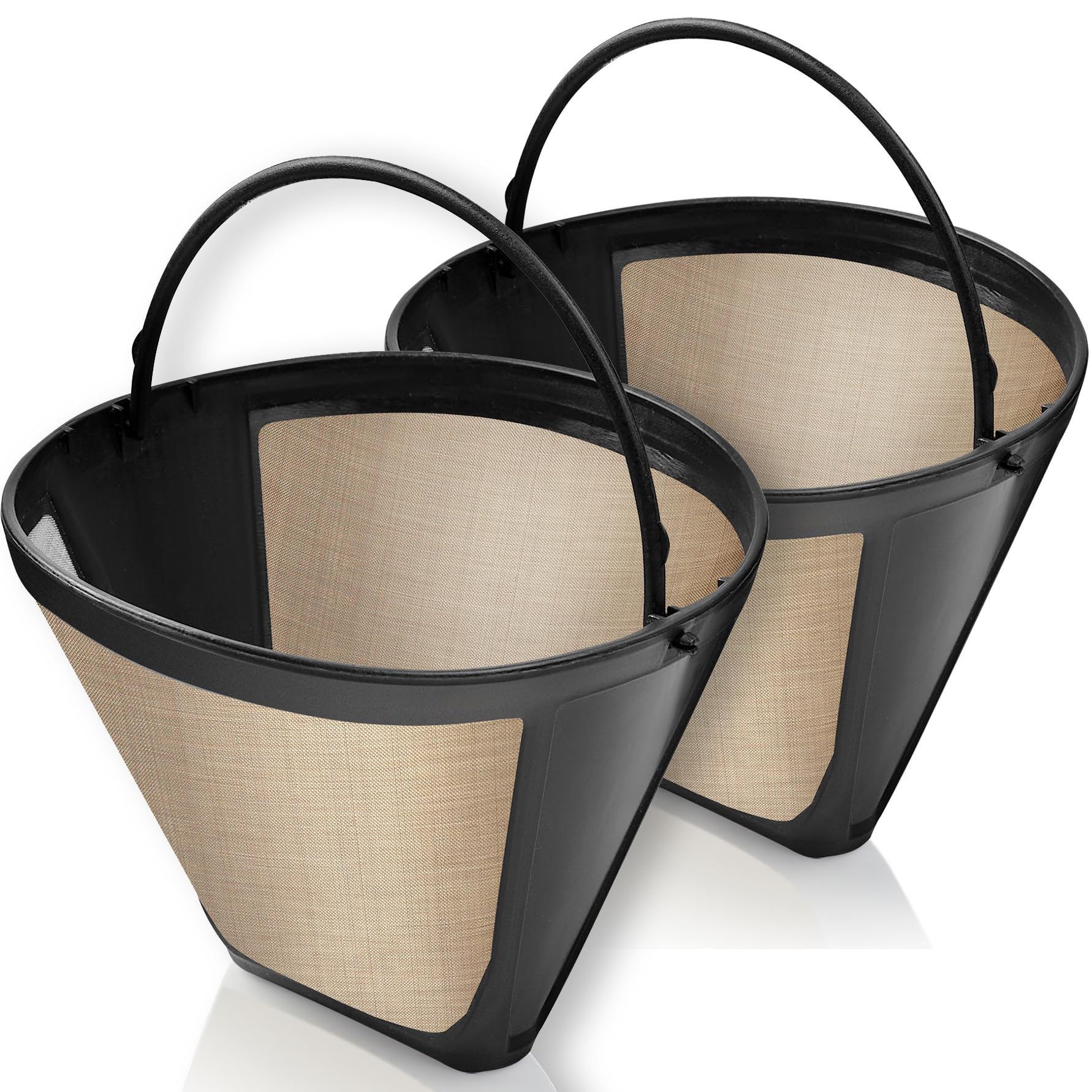 2-Pack #4 Reusable Permanent Cone Coffee Filters - Compatible with Cuisinart 10–14 Cup Brewers