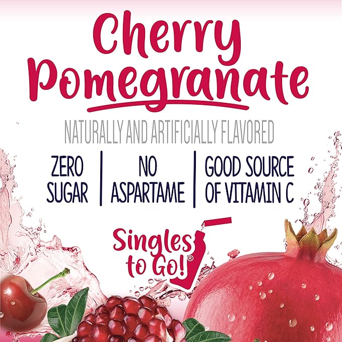 Welch's Singles To Go Water Drink Mix - Cherry Pomegranate Powder Stick Packets (12 Boxes with 6 Packets Each - 72 Total Servings)