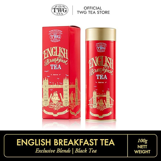 TWG Tea | English Breakfast Tea | Black Tea | Full-Bodied with Floral Undertones | Haute Couture Tin, 110g | Gift Set