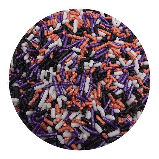 NCS Black, White, Pearlized Rose Gold, and Pearlized Purple Jimmies Edible Sprinkles, 8 ounces - Great for Cupcakes, Cookies, Cakes, Cakes Pops, Donuts