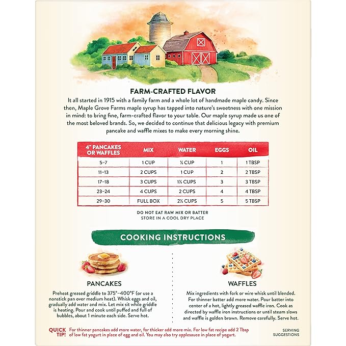 Maple Grove Farms Pancake & Waffle Mix, Buttermilk & Honey, 24 Ounce