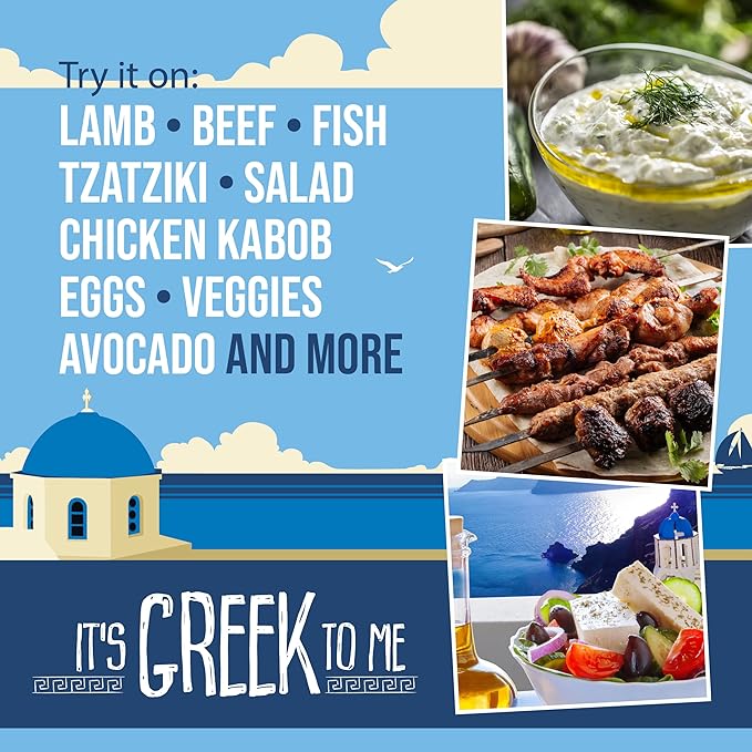 Flavor Seed It's Greek To Me, Organic Greek Seasoning Blend, Gyro & Tzatziki Seasoning, Kebab, Carnivore & Keto Friendly, Mediterranean Diet, Non GMO, Preservative Free, Kosher, 5 oz Resealable Bag