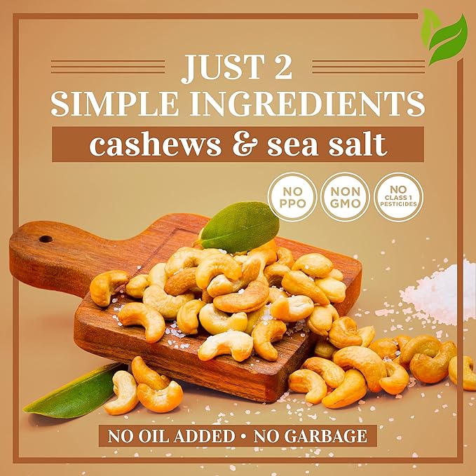 Oven Dry Roasted Fancy Cashews with Sea Salt-48 oz (3 lb) | Whole | No Oil | No PPO | Vegan and Keto Friendly | Made from Natural