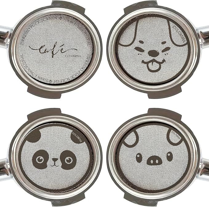 54mm Espresso Accessories Kit, Dosing Funnel and Puck Screen Set, Magnetic Coffee Funnel, 53.5mm Reusable Espresso Puck Screen, Espresso Tools(Panda)