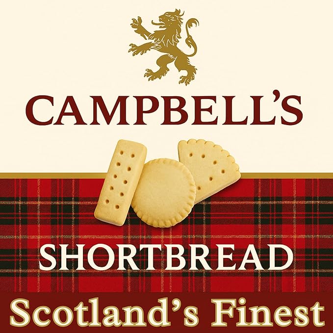 Campbells Shortbread Reserve Collection Carton 7.4 Oz (210g) - Scottish All-Butter Shortbread Cookies from Scotland, Chocolate Chip & Assorted Variety, Gourmet British Tea Biscuits & Gift Box