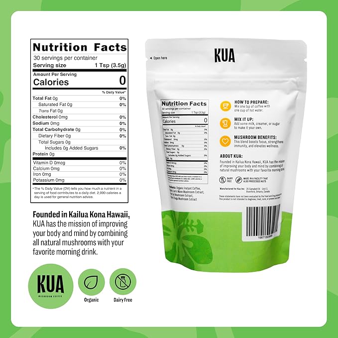 Gut Health Organic Mushroom Coffee Focus and Gut Support with Boosting Immunity and Elevates Mood | Healthy and Organic Lion's Mane, Turkey Tail, Chaga Mushroom | 30 Servings, 0 Sugar, 0 Calories